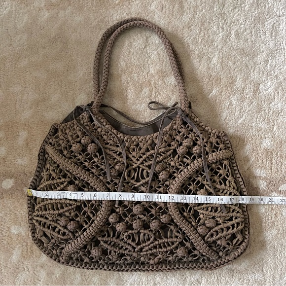 Made On Earth For David & Scotti Brown Macramé Boho Bag - Picture 3 of 11